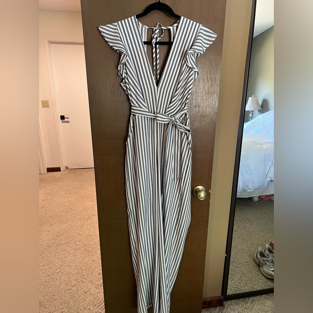 Vici Striped Jumpsuit